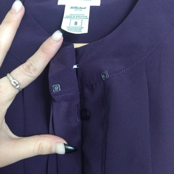 Vintage St.Michael Women's Blouse Eggplant Purple - Picture 3 of 5